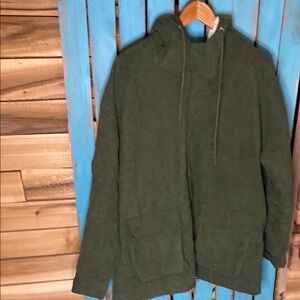 Zara Man fleece lined corduroy Green Snap up jacket size XL 2 pockets